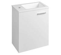 Aqualine Zoja - Meuble avec lave-mains, 40x50x22 cm, 1 porte, charnières G/D, blanc 51049A-01
