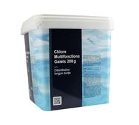 Aqualux Chlore Piscine Multifonctions - Galet 200 GR - Seau 5 kg - Désinfection - Clarification - Gamme Traitement Piscine Essentiel