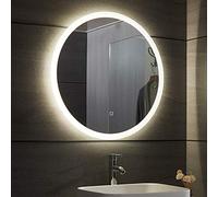 Aquamarin® Miroir de Salle de Bain - LED, Rond, CEE Tactile, Mural, 3en1, Éclairage Blanc Froid/Chaud/Neutre, Anti-Buée, Taille au Choix - Lumineux, Cosmétique, Maquillage (Ø 70cm)