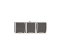Aquant 5901130487899 Prise hermétique 3 voies Z/U 16A IP55 Gris GNT 1243-10 Émail élektro-plast