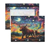 Aquarelle Art Bison Trousses à Crayons Transparentes pour Chevet,Compatibles avec les Classeurs à 3 Anneaux(2 Pack)