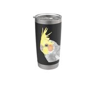 Aquarelle Calopsitte - Illustration d'oiseau pastel doux Gobelet isotherme en acier inoxydable double paroi