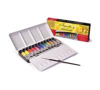 Aquarelle extra-fine en coffret - SENNELIER - 12 tubes de 10 ml - Boîte métallique de voyage - Aquarelle au miel