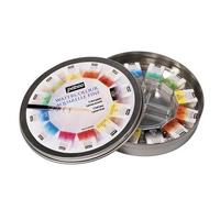 Aquarelle pébéo 1 pinceau aquarelle boîte en métal ronde 12 demi-godets