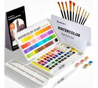 Aquarelle Set 48 aquarelles pinceaux bloc aquarelle palette Convient aux enfants adultes débutants