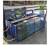 Aquarium temporaire 50 x 50 x 70 cm en toile durable pour koi et canard, aquarium hors-sol pour une utilisation en intérieur/extérieur, parfait pour le jardin et l'arrière-cour, couleur bleue