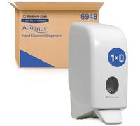 Aquarius Distributeur de Savon Mousse 6948, pour Savon Liquide, 1L | Distributeur manuel, blanc, pour savon liquide et savon mousse, 23,5 x 11,6 x 11,4 cm, grande capacité avec recharge de 1 L