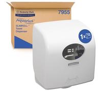 Aquarius Distributeur d'essuie-mains en rouleau Slimroll 7955 – Blanc mural, compact, hygiénique