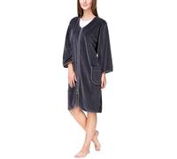 Aquarti Peignoir de Bain Court Manches 3/4 Velours Femme | Robe de Chambre Zippee