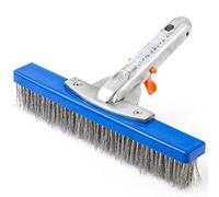 Aquatix Pro Brosse de Piscine Robuste, Durable de 25,4 cm, idéale pour Lutter Contre Les algues et Les Taches tenaces, poignée en Aluminium et Poils en Acier Inoxydable, adaptée pour Les piscines en