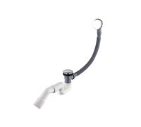 AQUAUNO Bonde de baignoire chromée avec vanne push-open - Siphon pré-monté, universel pour n'importe quelle baignoire, bouchon de 70 mm, filetage de raccordement G1 1/2, nettoyage par le haut