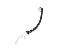 AQUAUNO Bonde de baignoire chromée avec vanne push-open - Siphon pré-monté, universel pour n'importe quelle baignoire, bouchon de 70 mm, filetage de raccordement G1 1/2, nettoyage par le haut