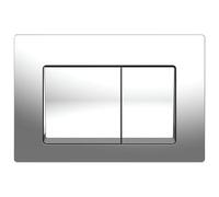 AQUAUNO Plaque de commande WC FLOW chrome brillant - Plaque de chasse d'eau en plastique ABS pour double chasse d'eau 165 x 245 x 11 mm avec cadre pour chasse d'eau encastrée