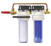 AQUAWATER - Station Filtre Double Anti-Tartre & Anti-Corrosion Avec By-Pass Breveté - 9''3/4 - Équerre De Fixation Et e Desserrage Incluses - Blanc - Température Max 35°C - 24 mois