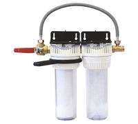 AQUAWATER - Station Filtre Double Anti-Tartre Avec By-Pass Breveté - 9''3/4 - Équerre De Fixation Et e Desserrage Incluses - Blanc - Débit Max 1,5 m3/h - 12 mois