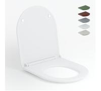 AquaWise Abattant WC Duroplast Fermeture Douce Cuvette Wc Résistant Montage Facile Couvercle Ergonomique Charnières inox Blanc