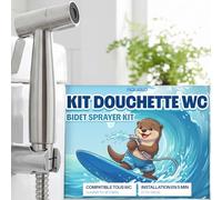 AQUELO Douchette WC avec Flexible Inox 150cm et Support Mural - Kit d’Hygiène Intime pour Toilettes - Jet Réglable Confortable - Installation Facile - Idéal Salle de Bain, Maternité et Camping-Car