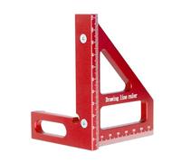 aqxreight 45/90 Degrés en Alliage d'aluminium Rapporteur de Travail du Bois Règle Triangulaire Outil de Mesure d'angle de Traçage pour Ingénieur Charpentier Métal Bois Artisanat (rouge)
