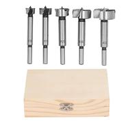 aqxreight 5 Pièces Foret Forstner Tige Ronde 15mm 20mm 25mm 30mm 35mm Kit d'outils de Perçage de Trou Trou de 35mm et Foret Forstner Rapide à Bois à Bois