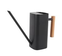 aqxreight Arrosoir en Acier Inoxydable avec Bec Long, Manche en Bois pour Plantes d'intérieur, bonsaï, Fleur de Jardin Extérieure, carré Noir Décoratif, 500 ML, Résistant à la Rouille, Est Long