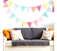 aqxreight Banderole Florale Double Face 32,8ft 42pcs, Guirlande Pennant, | Multicolor bunting, washable and reusable fabric, for wedding party holiday decor
