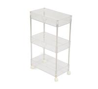 aqxreight Chariot de Rangement de Cuisine Chariot de Grille de Rangement Multifonctionnel 3 Couches ABS Slim Rolling Utility pour Les Collations de Salle de Bain Cosmetics