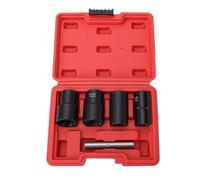 aqxreight Ensemble D'outils de Retrait D'écrou de Roue 5 Pièces, Douille D'extraction D'écrou de Boulon Robuste pour Boulons Dénudés avec Acier au Chrome Molybdène (Ensemble d'extracteurs d'écrous 5