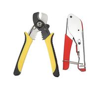 aqxreight Kit d'outils de Sertissage de Câble Coaxial RG59 RG6, Kit de Sertissage de Câble Coaxial avec Pinces à Dénuder, Jeu de Tournevis, Connecteur de Compression en Acier ABS Excellent avec