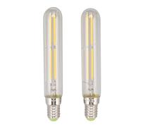 aqxreight Lot de 2 Ampoules Tube LED E14 4 W Blanc Chaud 2300 K T20 X 120, Lumière Tubulaire pour la Maison et le Bureau, Remplacement d'ampoule à Culot E14 économe en énergie (Transparent)