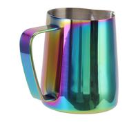 aqxreight Pichet à Mousse en Acier Inoxydable 304, 600ml, Mousseur à Lait Professionnel pour Latte Art, café, Tasse à Fleurs avec Bec Anti-déversement (COLORFUL)