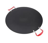 aqxreight Poêle à Griller Coréenne Ronde Antiadhésive pour Barbecue pour Camping en Plein Air, Poêle Plate en Fer Portable Légère pour Steak, Bacon, Saucisses, Légumes, Pique-nique, Barbecue (Petit