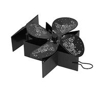 aqxreight Ventilateur de Cheminée à Motif S Claus à 4 Pales pour Distribution de Chaleur, Circulation d'air Chaud, Noir, sans Avoir Besoin de Piles ou d'électricité à l'aide d'un