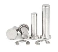 Aqxypas Tête plate en acier inoxydable M3 M4 M5 M6 M8 M10 304, avec goupille rainurée, goupille de circlip de positionnement, goupille cylindrique(M5x50mm(4PCS))