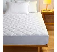 AR Ware Protège-matelas matelassé pour très grand lit - Respirant - Hypoallergénique - 150 x 200 cm - Lavable - Poches profondes - 30 cm - Blanc