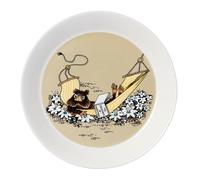 Arabia Assiette Mumin 1069395 The Muscat en porcelaine dans les couleurs : jaune, noir, beige, diamètre : 19 cm
