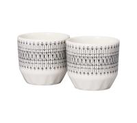 Arabia Coquetier Emilia 4 cl lot de 2 Noir-blanc