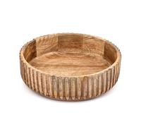 ARAMBH Mango Wood Salad Bowl with Rustic Burning Finish - Perfect for Salads, Vegetables & Decorative Centerpiece (25.4cm x 25.4cm x 7.62cm)