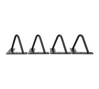 Aramox 4 Pièces Pieds de Table en Métal laminé à Froid Pied de Support de Bureau 4 Pouces en Forme de U avec Revêtement Noir 5 Trous Pré-percés pour Table Basse de Chevet Tabouret Banc Meubles