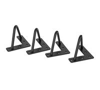 Aramox 4 Pièces Pieds de Table en Métal laminé à Froid Pied de Support de Bureau 4 Pouces en Forme de U avec Revêtement Noir 5 Trous Pré-percés pour Table Basse de Chevet Tabouret Banc Meubles