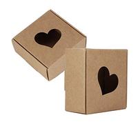 Aramox 50 Pièces Boîte à Savon en Papier Kraft Boîte à Bonbons Pliante 65 X 65 X 30 Mm Emballage Cadeau emballé à Plat pour les Cadeaux de Mariage Bijoux Mini Savon Petite Entreprise Bricolage