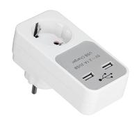Aramox Adaptateur de Prise avec 2 Ports d'alimentation USB, Adaptateur de Prise de Voyage pour PC 5 V 2,1 A, Protection Contre Les Surcharges de Court-Circuit, pour Le Chargement de Bureau, de