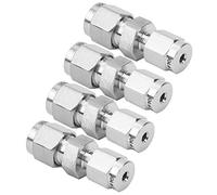 Aramox Adaptateur de Tube de Compression Union de Réduction en Acier Inoxydable 304, Union de Réduction Droite à Double Virole Ф3 à Ф4, Conception à Vis Rapide, Panneau Central, pour la de Tuyau d'