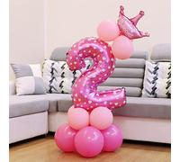 Aramox, Ballon de Fête en Papier d'aluminium 32 Pouces, Chiffres de Ballon de Couleur Vive pour Anniversaire, Mariage, Réception-cadeau pour bébé, Remise de Diplôme, Décor de Fête Nuptiale (Numéro