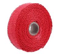 Aramox Bande d'isolation Thermique d'échappement en Fibre de Verre Rouge, 5 M X 2,7 Cm X 1,5 Mm, avec 4 Attaches de Câble en Acier Inoxydable, pour Collecteur de Tuyau 'échappement de Voiture,