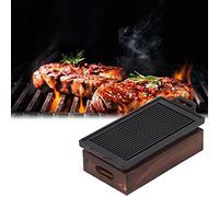 Aramox Barbecue à Charbon de Bois, Plaque de Barbecue de Table sans Fumée en Plein Air, Plateau de Cuisson pour Barbecue Antiadhésif pour Le Camping, la Randonnée, Les Pique-niques, Les