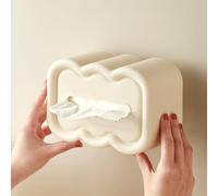 Aramox Boîte à Mouchoirs Murale en Plastique, Distributeur de Mouchoirs, Support Décoratif pour Papier de Soie, Design Peu Encombrant pour Salle de Bain, Salon, Table Basse, Bureau (White)