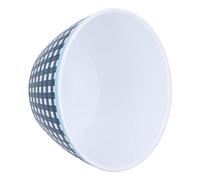 Aramox Bol à Salade en Mélamine, 500 Ml, Imitation Porcelaine épaisse avec Bord Rond, Anti-chute, Anti-brûlure, pour Desserts aux Fruits, Flocons d'avoine, Usage Domestique sur Table (carreaux bleu