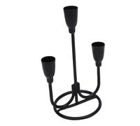 Aramox Bougeoirs à Trois Têtes en Fer 9x13x19cm Bougeoir Vintage pour Table à Manger Cheminée Cheminée Décoration d'intérieur 3 Bougies Présentoir Or (Black)