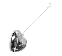 Aramox Boule à Facettes en Forme de Cœur en Verre et Mousse, Ornement Réfléchissant fabriqué à la Main avec Chaîne de 52 Cm, Boule Disco Légère Suspendue pour Fête, Mariage, Bar, KTV, Maison (Silver)