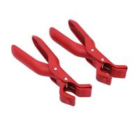 Aramox Clip de Bol Anti-brûlure, Pince de Plaque Chauffante en Plastique avec Contact Antidérapant en Silicone, Paquet de 2, Conception à Levier Polyvalent pour Bols, Plats, Assiettes dans la (rouge)